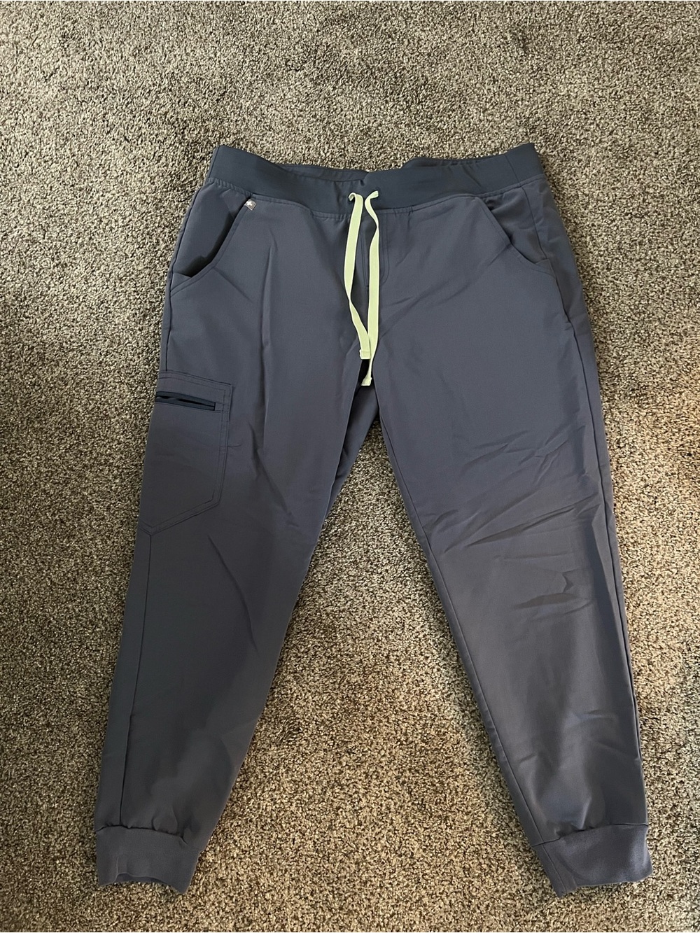 Figs women's dusty purple scrub Joggers with Neon Drawstring